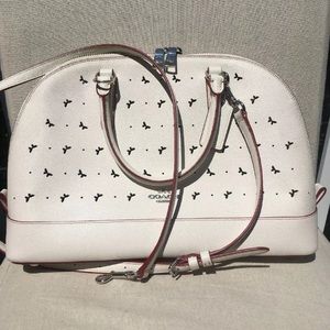 Coach Satchel In Perforated Crossgrain Leather,